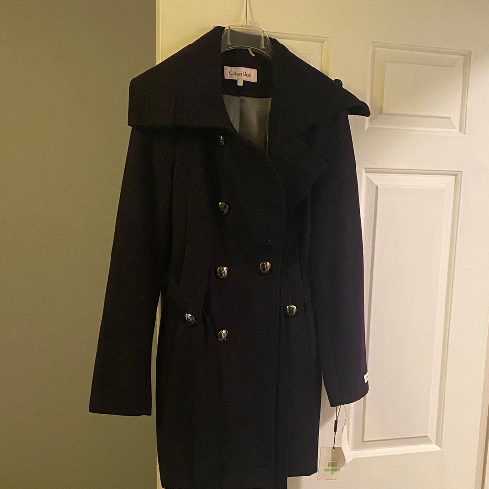 Calvin Klein Women's Elegant Dark Purple Coat NWT